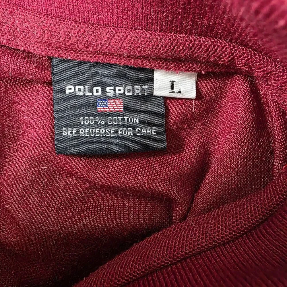 Vtg Polo Sport Men's Large Red Short Sleeve Shirt